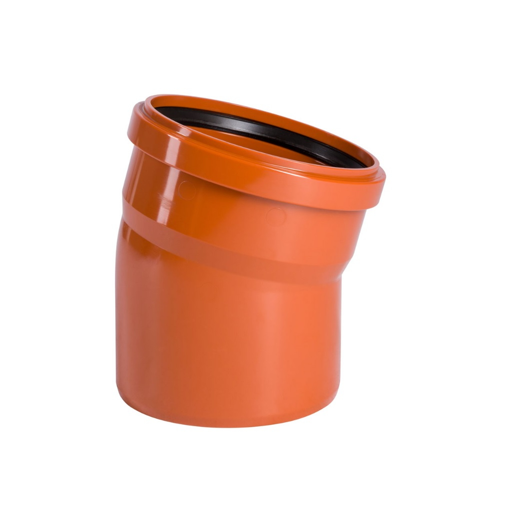 Отвод для наружной канализации MagnaPlast, диаметр 200, угол 15 градусов, красный