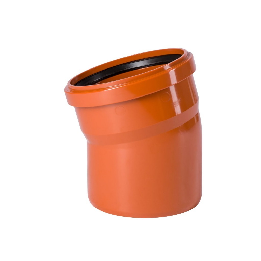 Отвод для наружной канализации MagnaPlast, диаметр 200, угол 15 градусов, красный