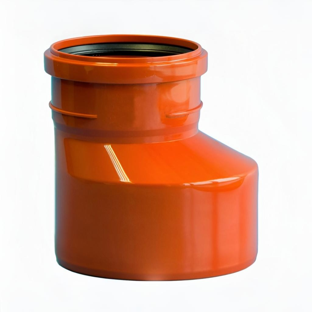 Переход эксцентрический Политэк, диаметр 200х160 мм, красный