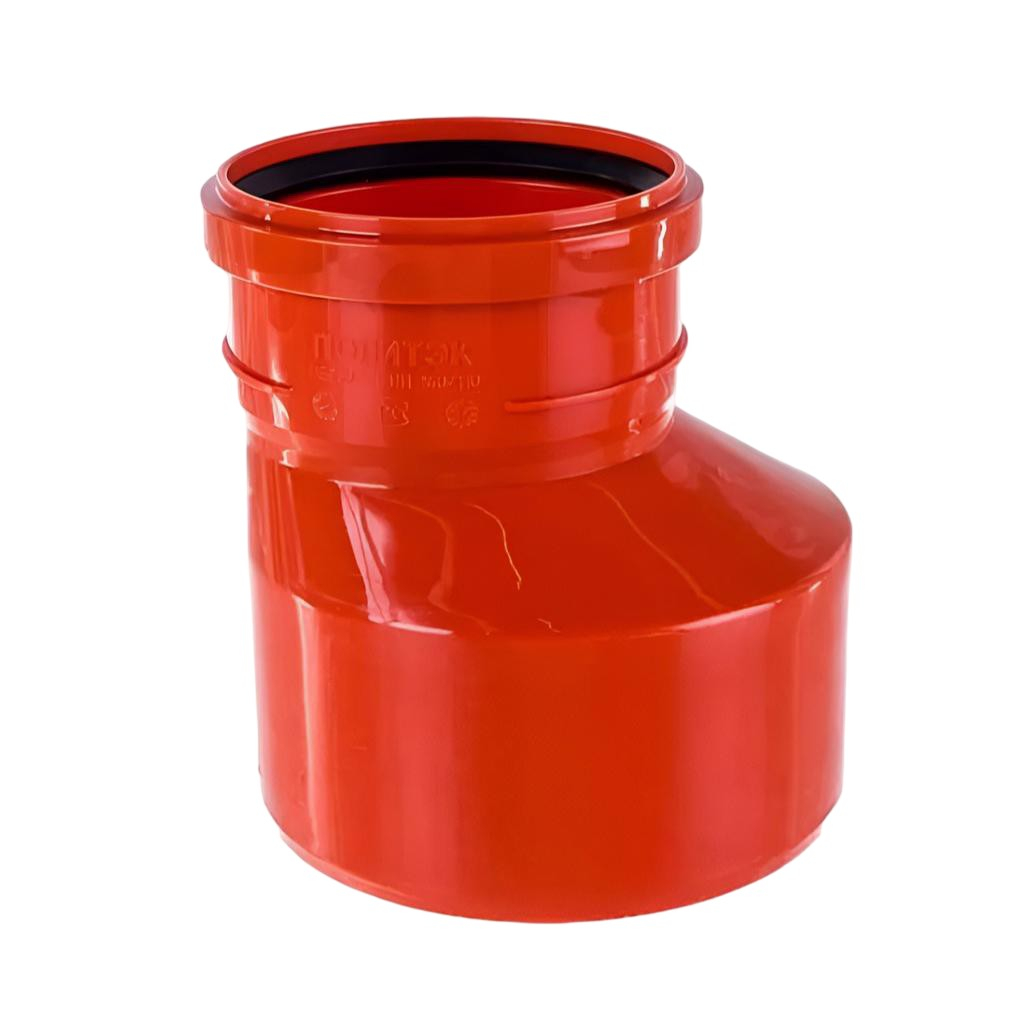 Переход эксцентрический Политэк, диаметр 200х160 мм, красный