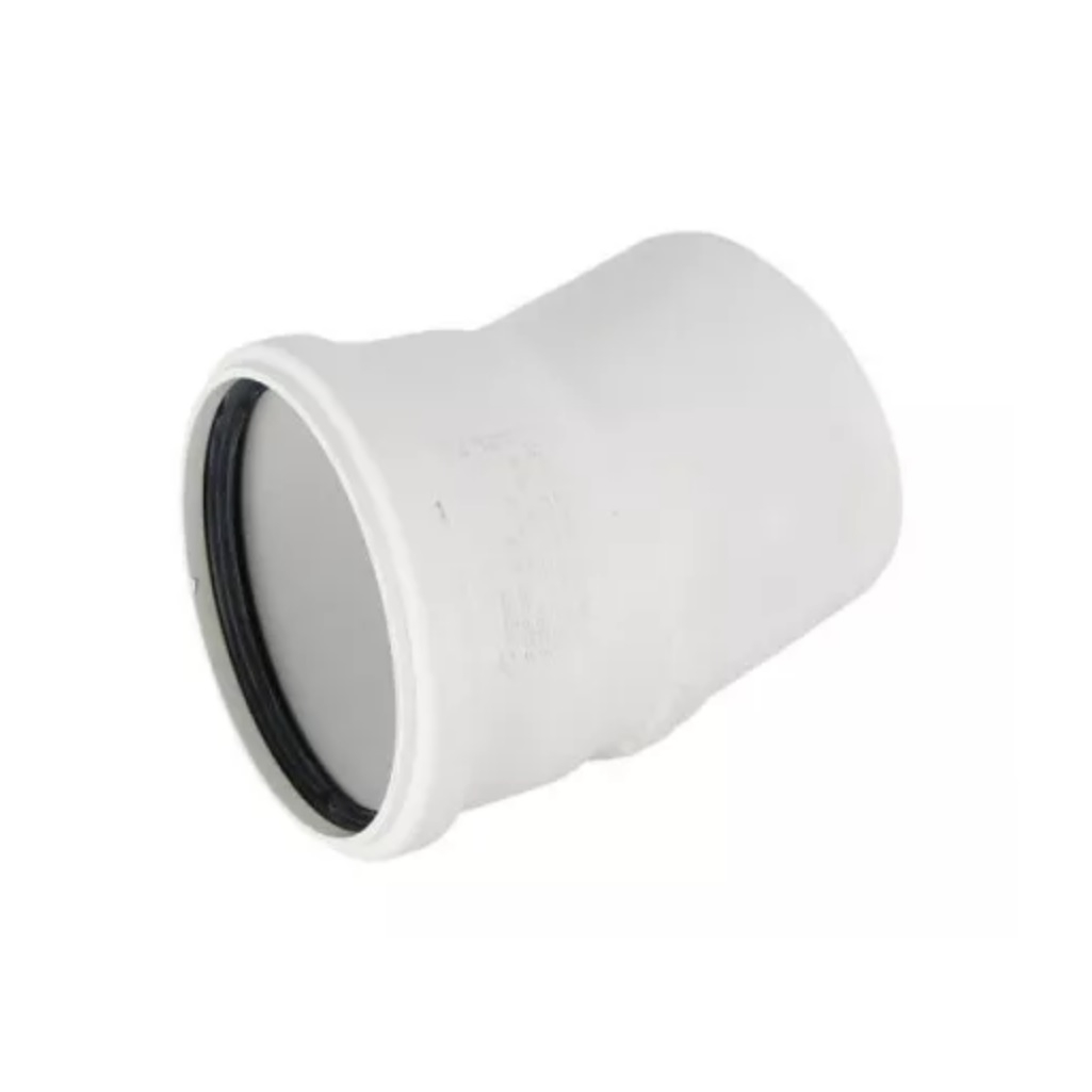 Отвод канализационный 15 гр., Rehau Raupiano 11234241001, диаметр 110 мм, полипропилен, белый