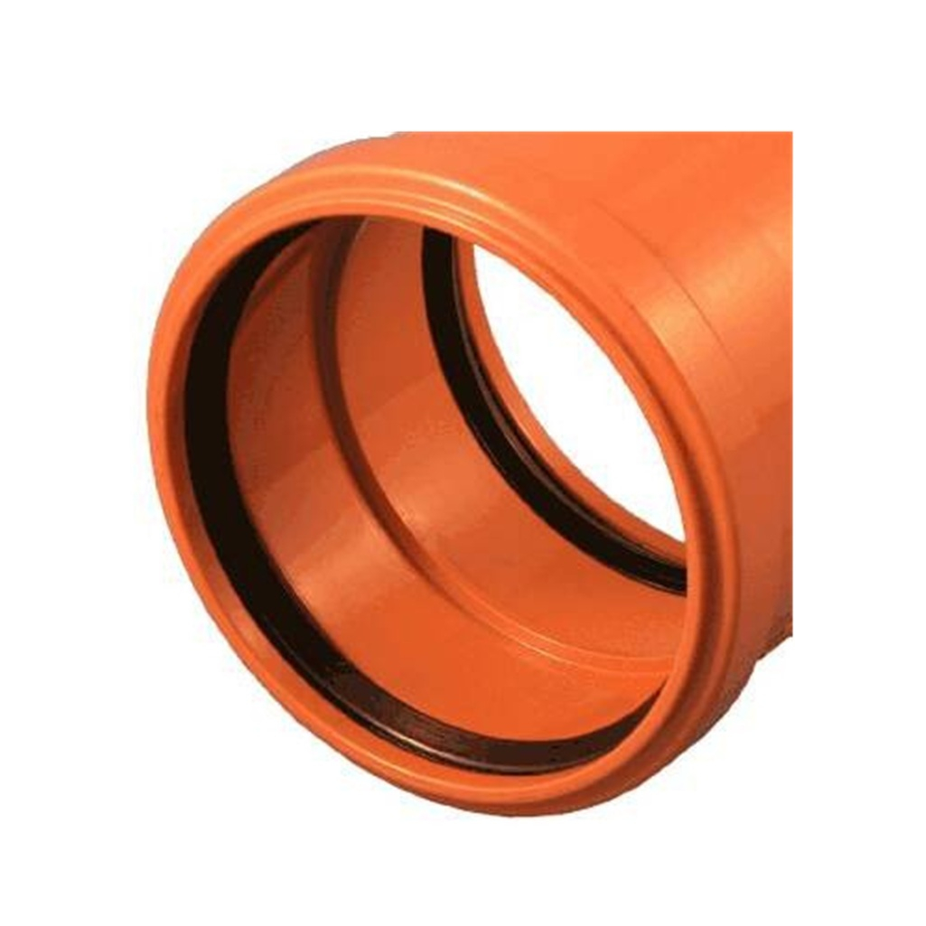 Муфта двухраструбная Valfex 30106160 для наружной канализации, 160 мм, полипропилен, оранжевая