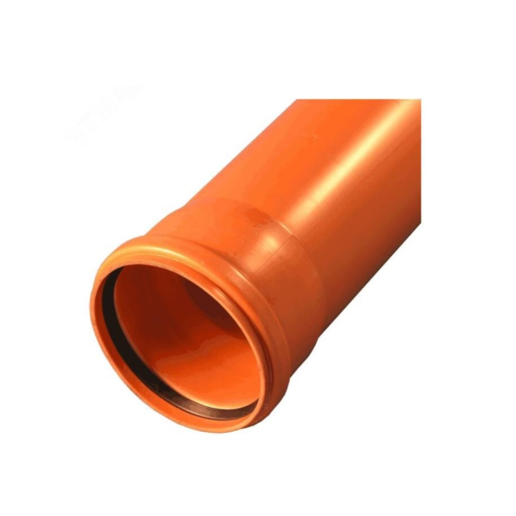 Труба Valfex ф160 с раструбом L=2 м, наружная канализация, толщина стенки 4.9, рыжая