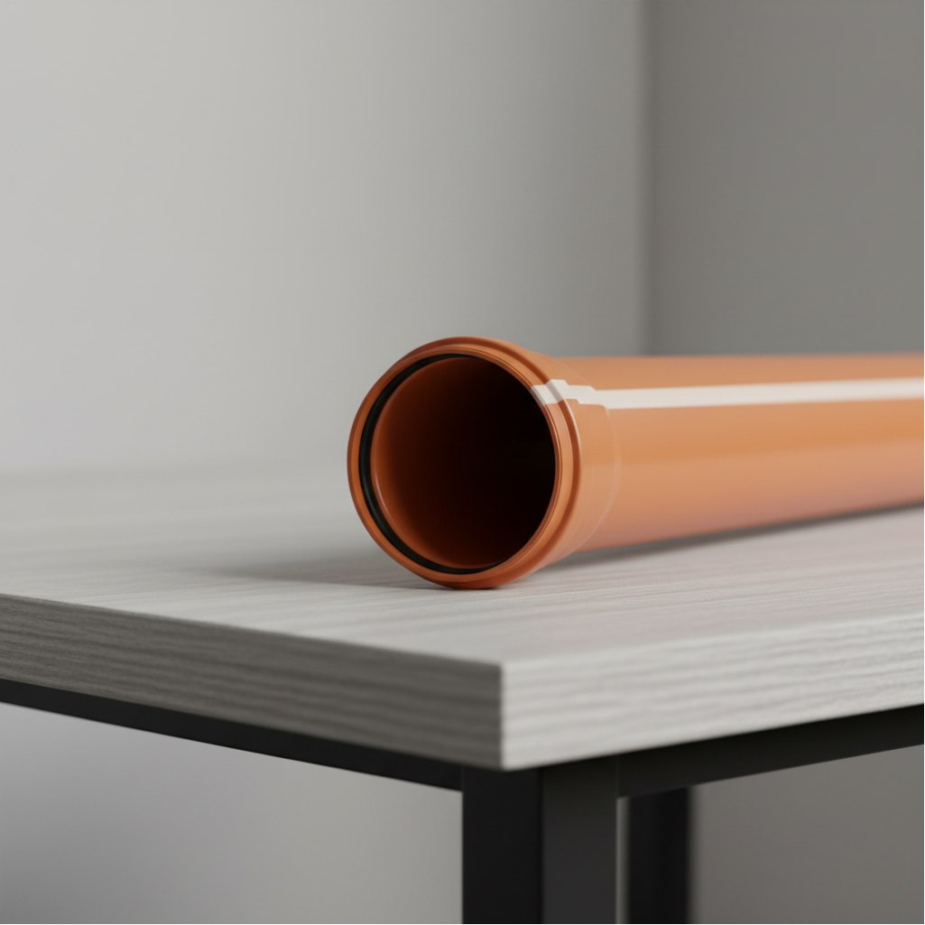 Труба Valfex ф160 с раструбом L=2 м, наружная канализация, толщина стенки 4.9, рыжая