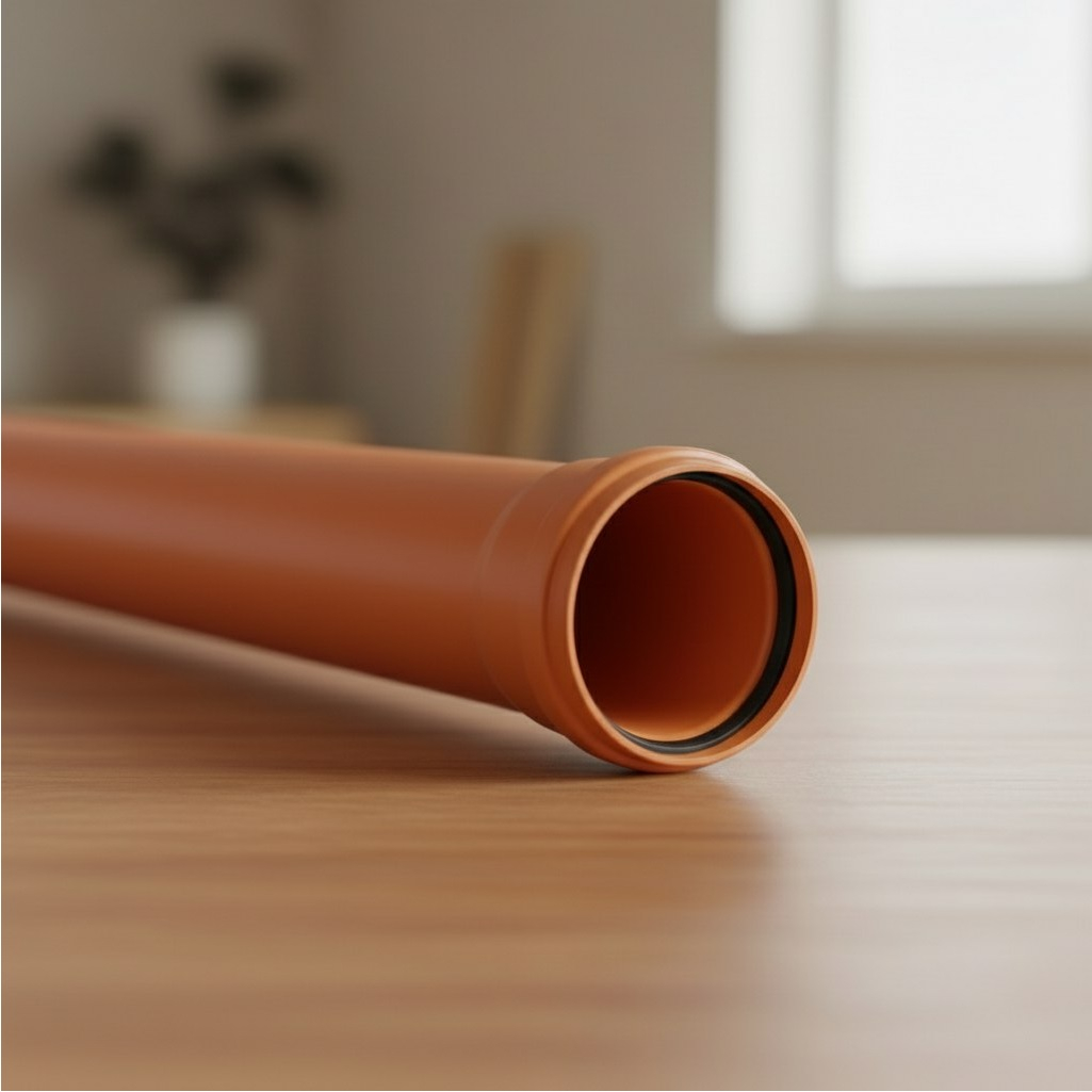 Труба канализационная Valfex диаметр 160 мм, длина 3000 мм, рыжая