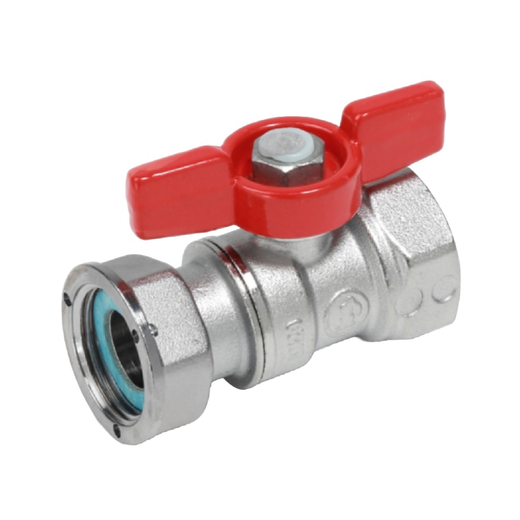 Кран шаровой Giacomini с внутренней резьбой, с отводом с накидной гайкой для счетчиков