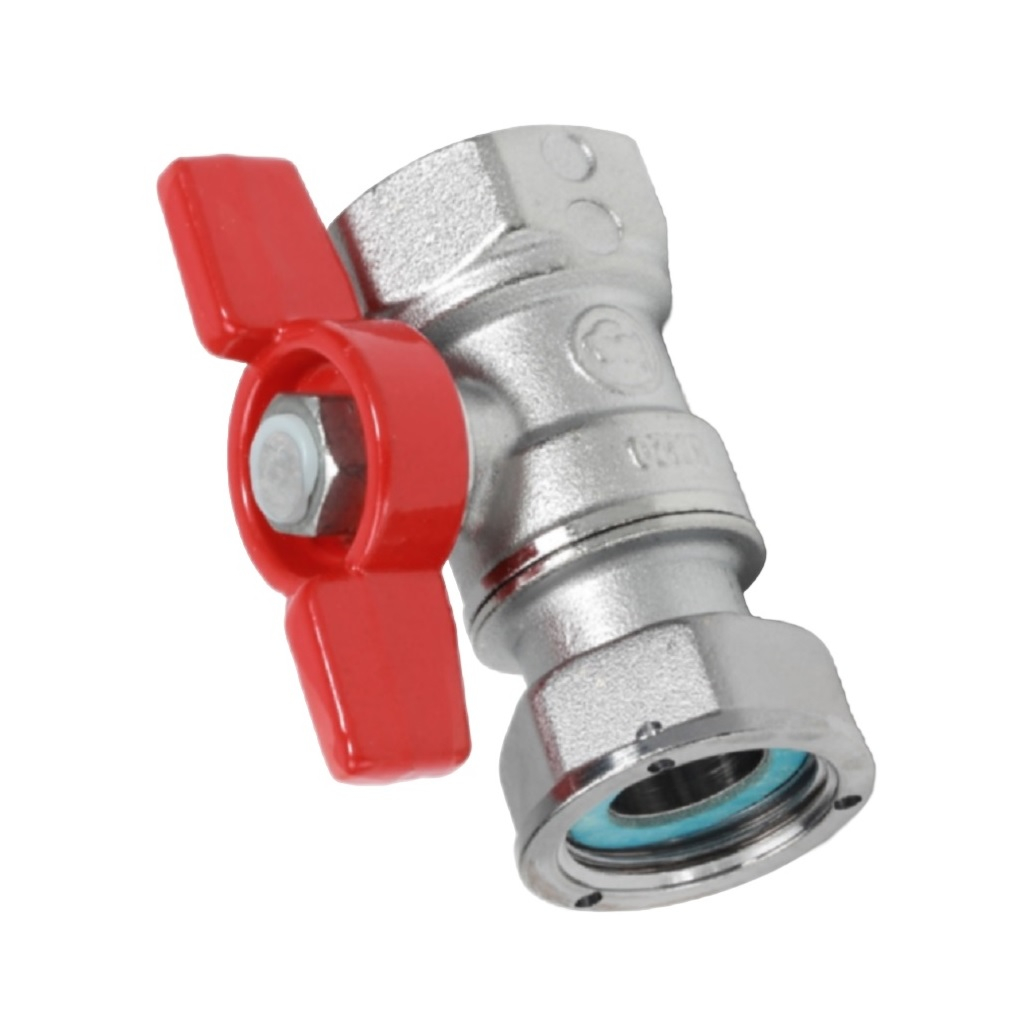 Кран шаровой Giacomini с внутренней резьбой, с отводом с накидной гайкой для счетчиков