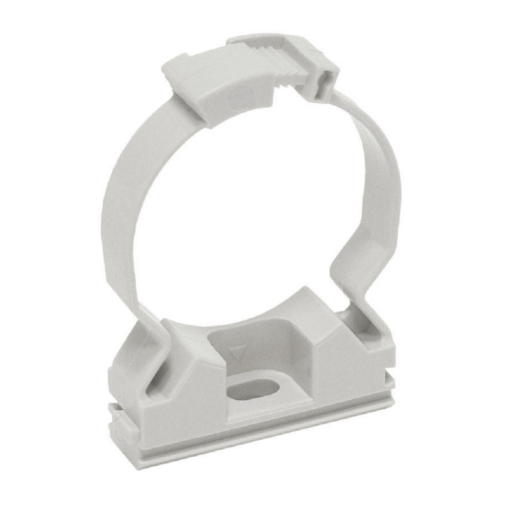 Клипса крепеж Iek CFC25 d-25 25 мм, держатель хомутный для труб, серый