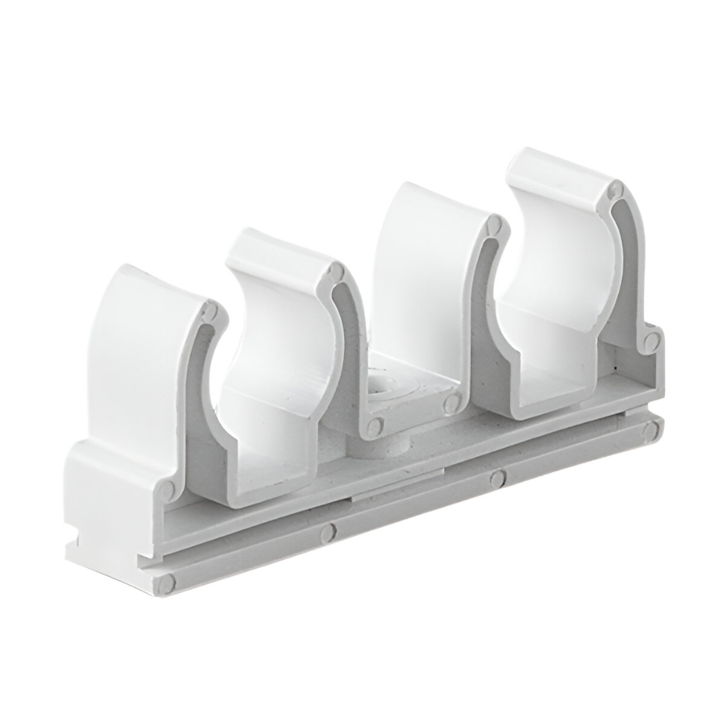 Клипса крепеж полипропиленовая Pro Aqua 25 мм, PA18510P, двойная, без зажима, для труб, белая