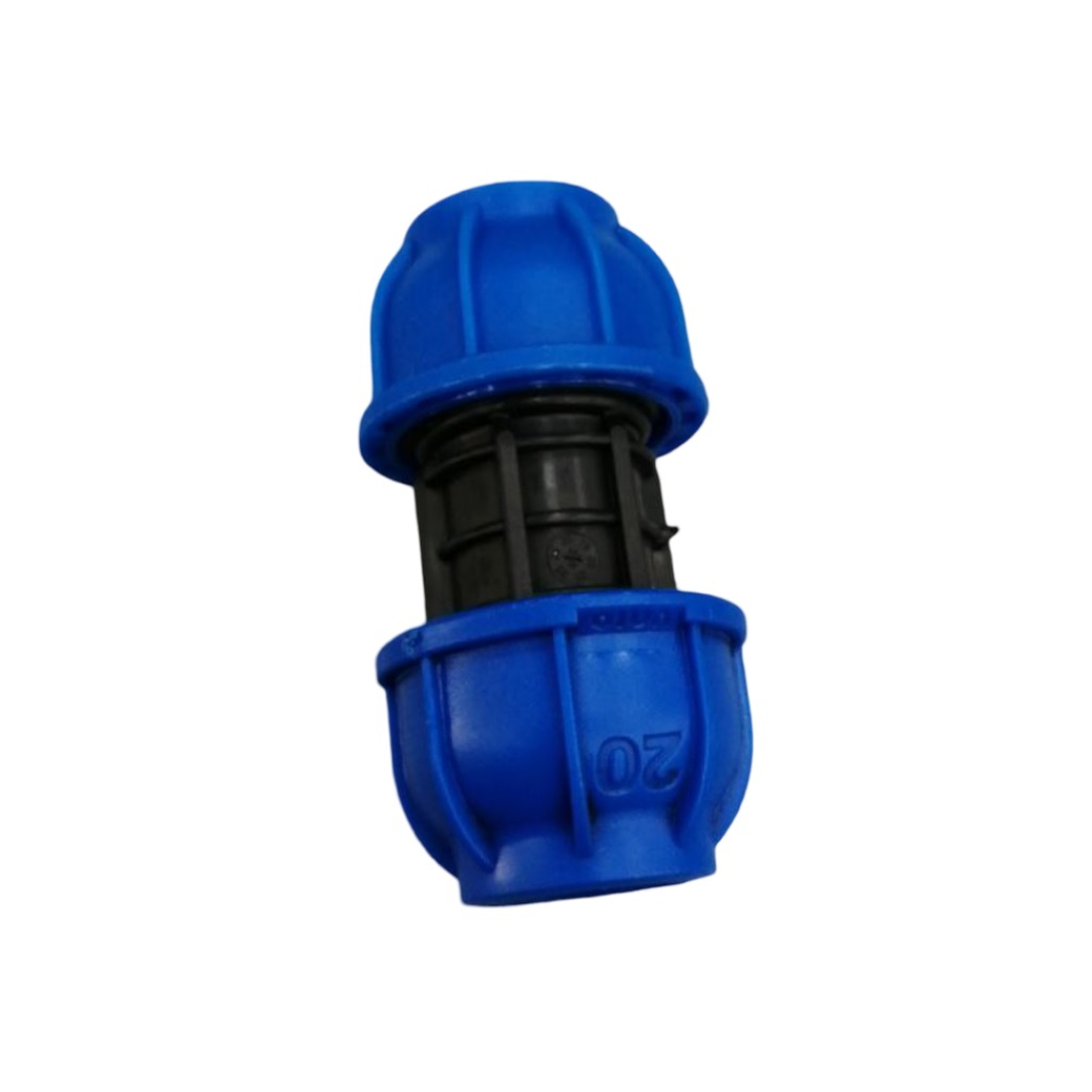 Муфта компрессионная для труб ПНД, КП701020, диаметр 20 мм, соединительная