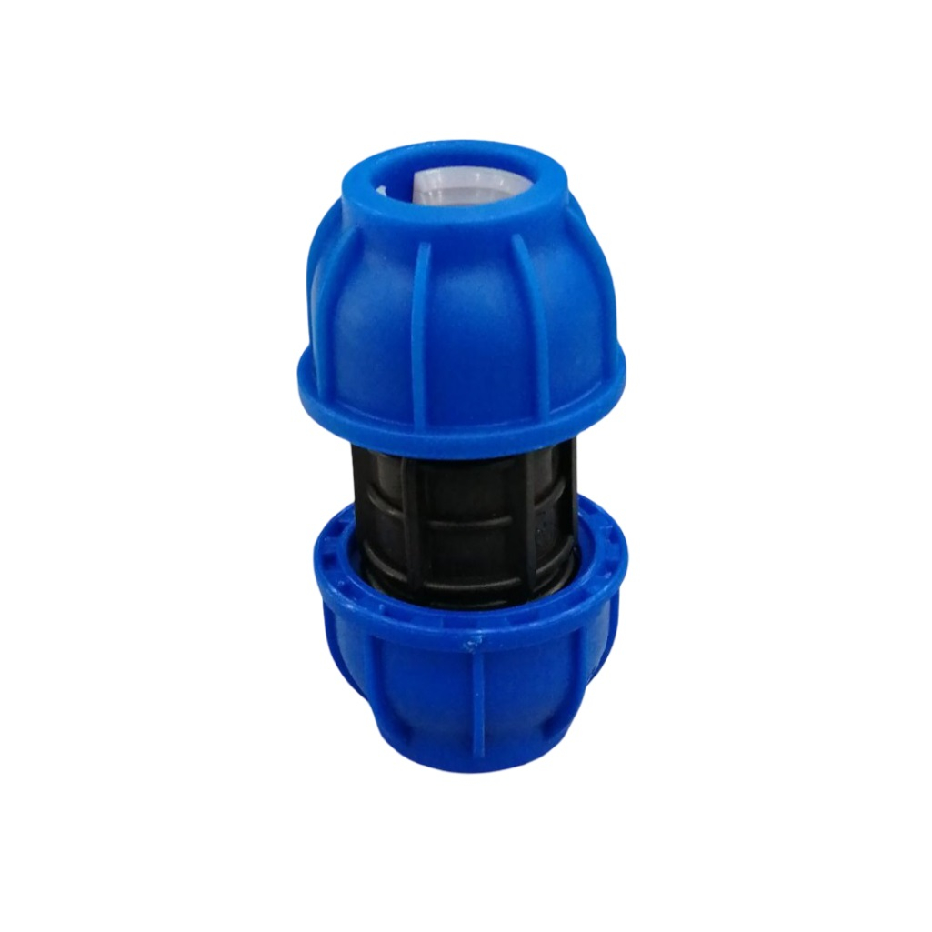 Муфта компрессионная для труб ПНД, КП701020, диаметр 20 мм, соединительная