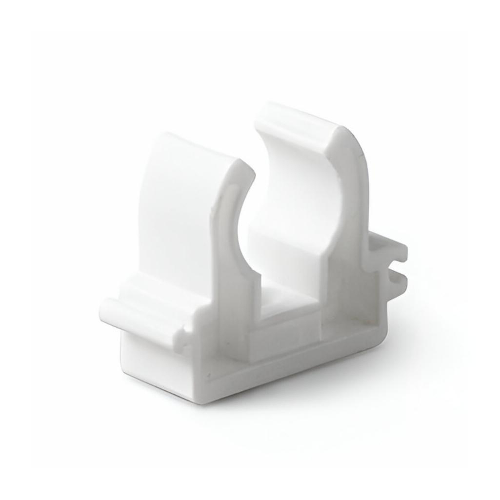 Клипса крепеж полипропиленовая Pro Aqua PA18014P 40 мм, одинарная, без зажима, для труб, белая