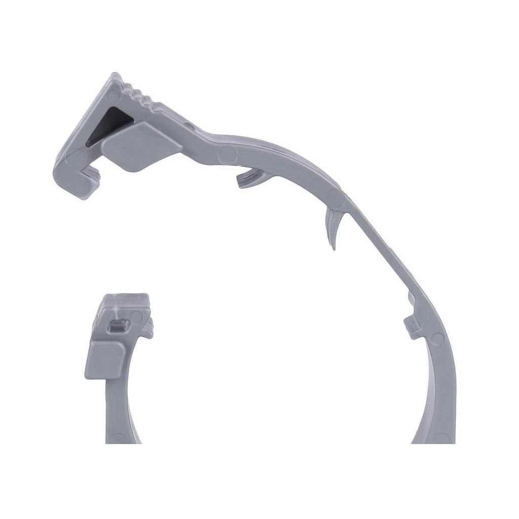 Хомут сантехнический для канализационных труб Синикон KPP.050, диаметр 50 мм, полипропилен, серый 