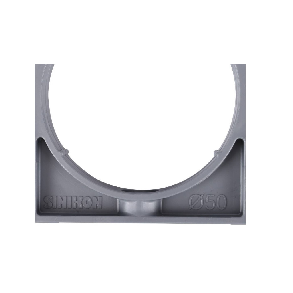 Хомут сантехнический для канализационных труб Синикон KPP.050, диаметр 50 мм, полипропилен, серый 