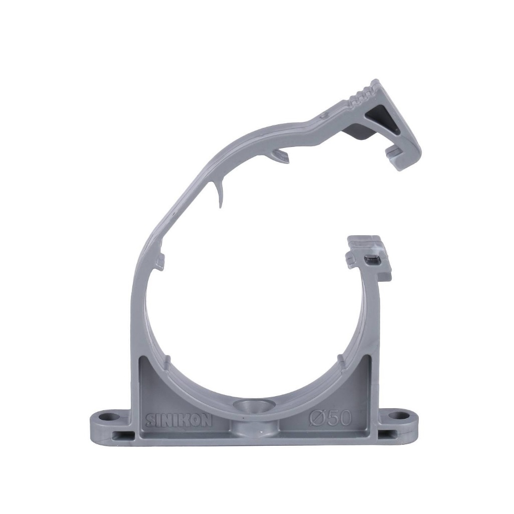 Хомут сантехнический для канализационных труб Синикон KPP.050, диаметр 50 мм, полипропилен, серый 