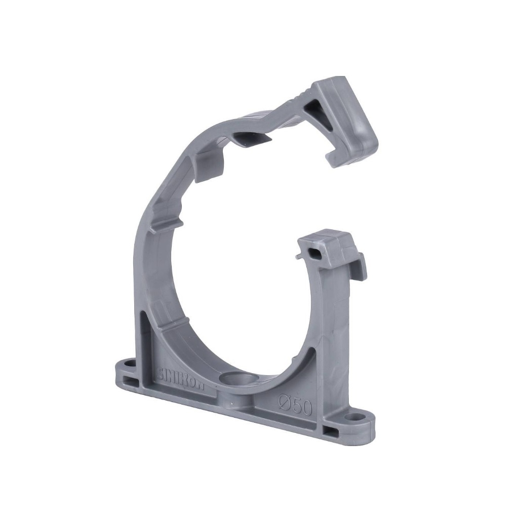 Хомут сантехнический для канализационных труб Синикон KPP.050, диаметр 50 мм, полипропилен, серый 