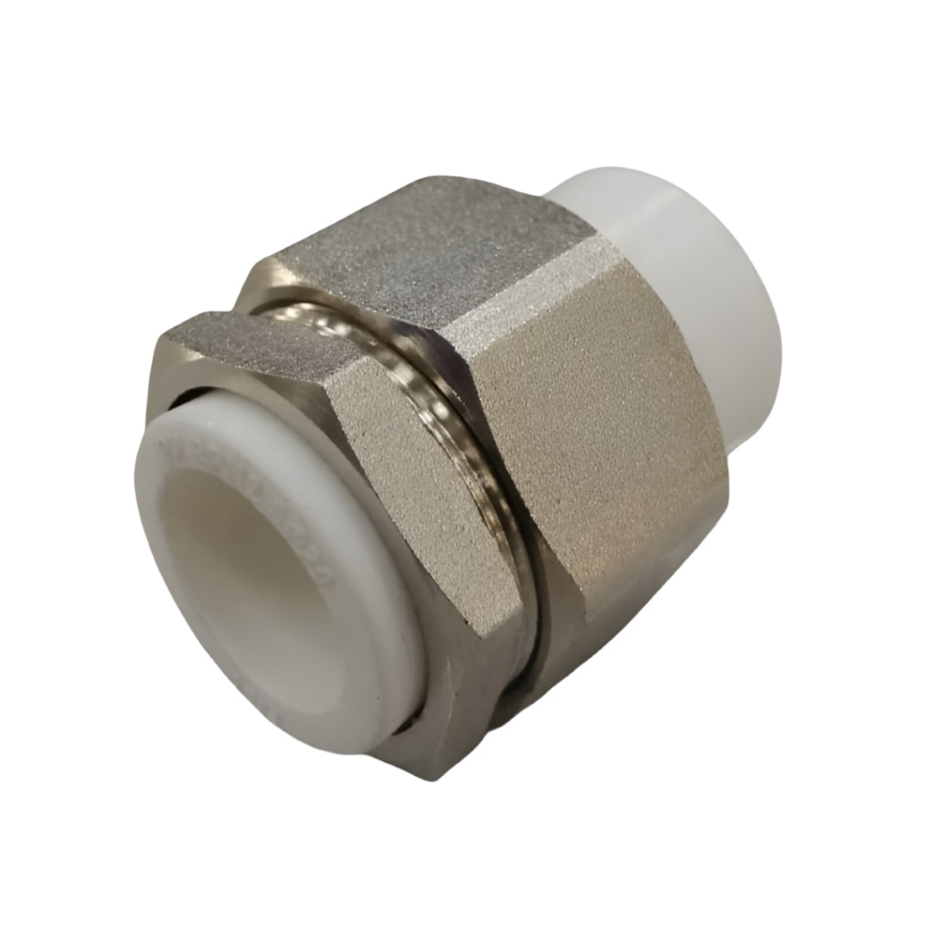 Муфта полипропиленовая Frap F103.3232 PPR HJ 32, 32х32 мм, разъемная, комбинированная, белая