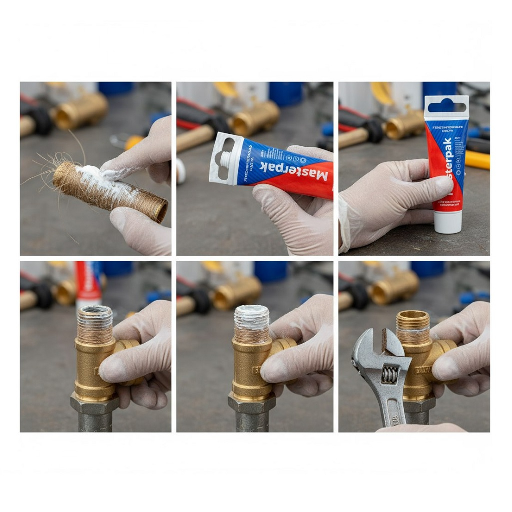 Паста уплотнительная Masterpak для резьбовых соединений, туба, белый, 250 гр.