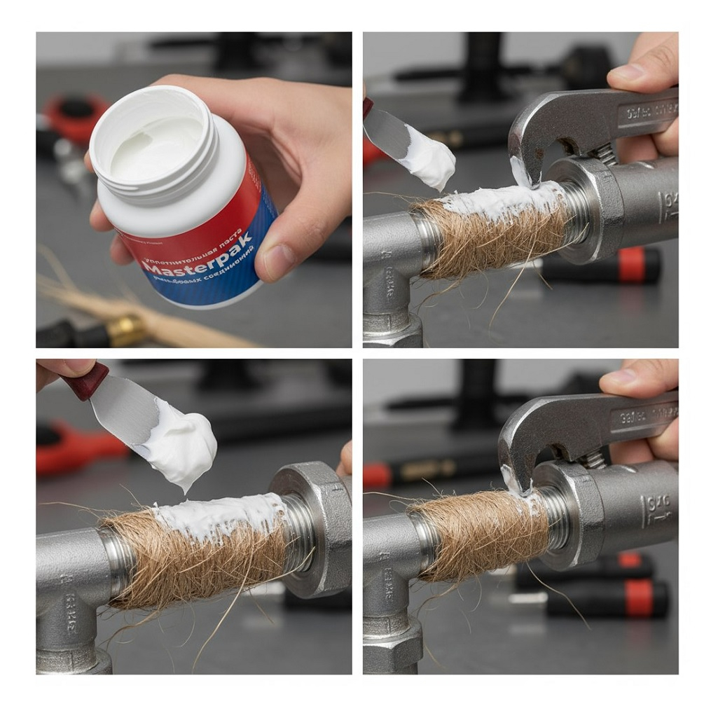 Паста уплотнительная Masterpak для резьбовых соединений, белый, 70 гр.