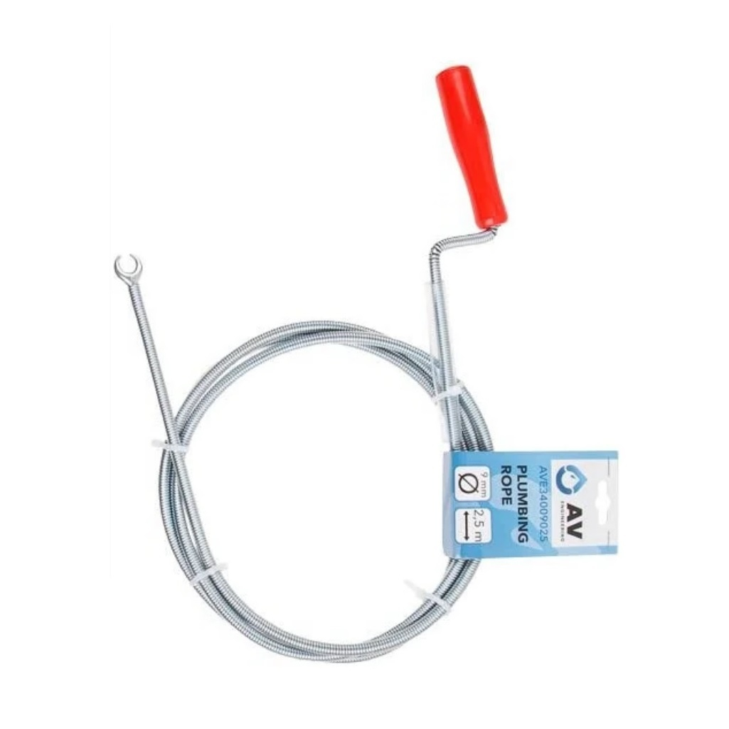 Трос сантехнический пружинный AV Engineering AVE34009025, диаметр 9 мм, длина 2.5 м