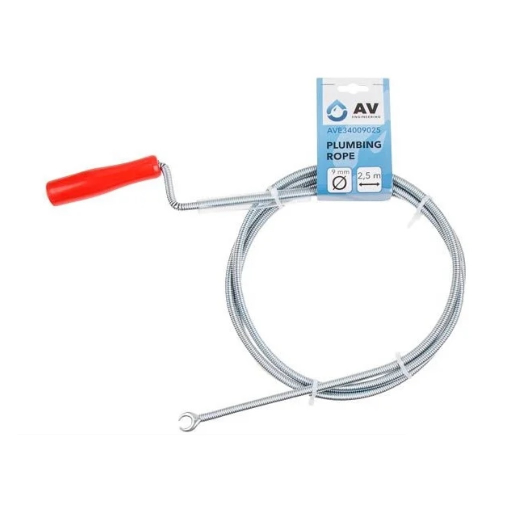 Трос сантехнический пружинный AV Engineering AVE34009025, диаметр 9 мм, длина 2.5 м