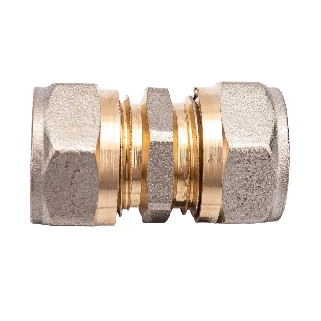 Муфта обжимная Frap F301.1616, 16х16 мм, равнопроходная, цанговое соединение, для металлопластиковых труб