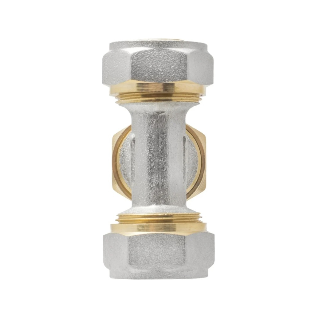 Тройник обжимной 20х20х20 мм, ц/ц/ц, латунь, для металлопластиковых труб