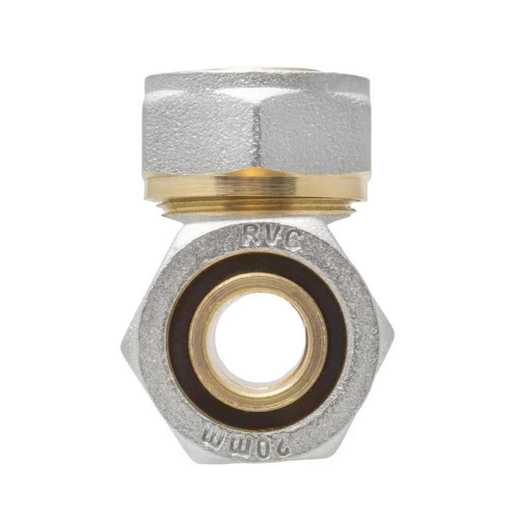 Тройник обжимной 20х20х20 мм, ц/ц/ц, латунь, для металлопластиковых труб