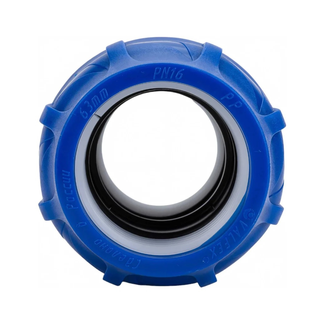 Муфта компрессионная ПНД, диаметр 63 мм, соединительная, для трубопровода