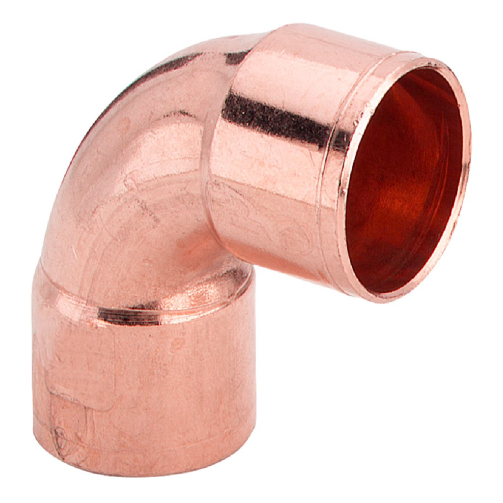 Угол медный двухраструбный, 35 мм х 90°, под пайку, для водоснабжения и отопления