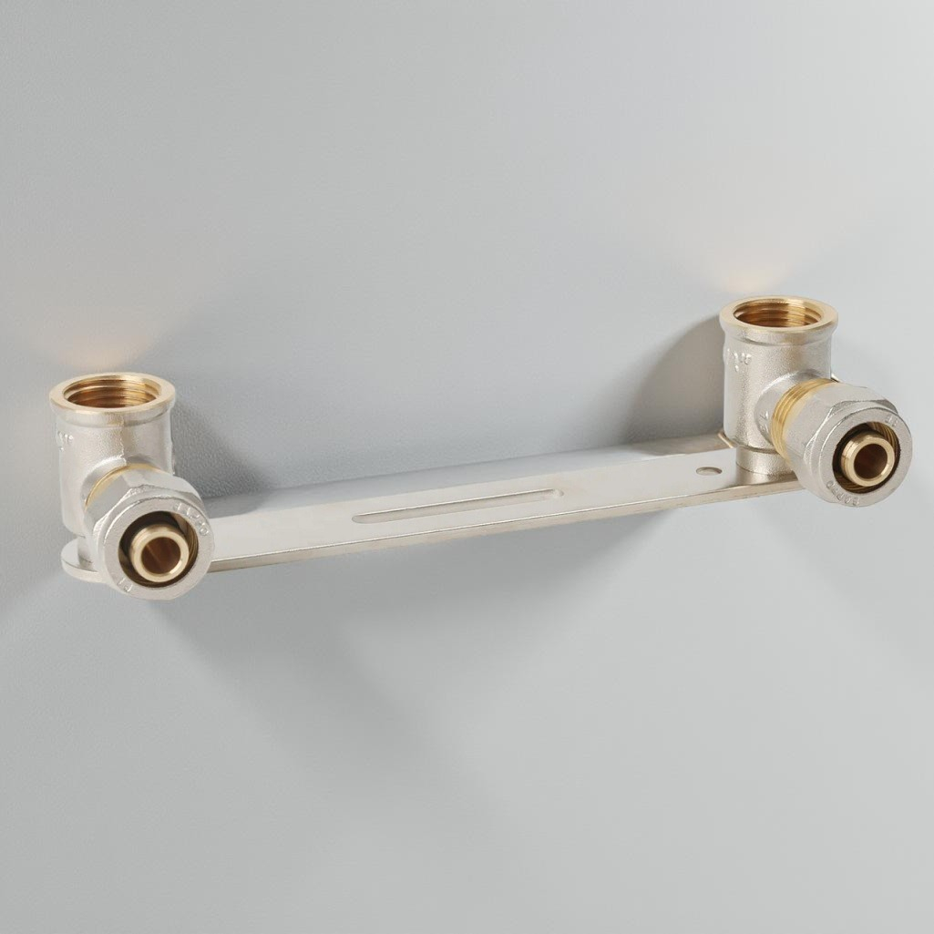 Планка установочная для смесителя Gappo G2278.04 ВР-Обжим, 1/2 х 16 мм, латунь никелированная