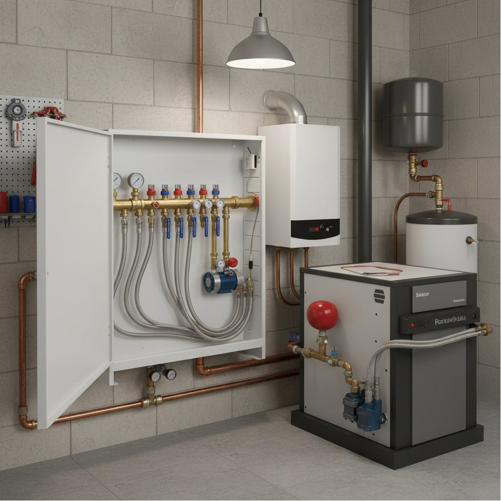 Шкаф распределительный Essan ШРН-4, для коллектора, наружный, 11-12 выход, 120х652х857 мм