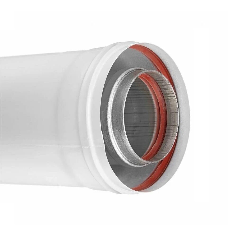 Удлинитель дымохода коаксиальный Essan TR.6050, НФ-77785131, D 60/100 мм, L=500 мм, цвет белый 