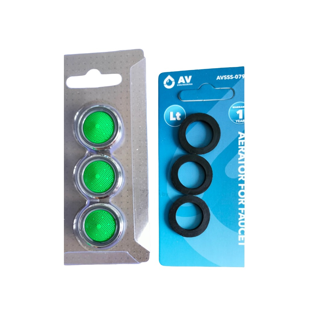 Аэратор для смесителя AV Engineering AVSSS-079x3, наружная резьба, в упаковке 3 штуки, хром