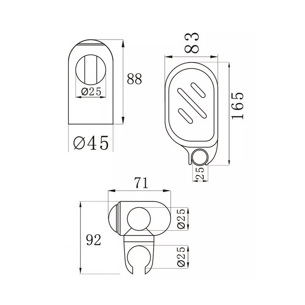 Стойка душевая AV Engineering AVSSS-030, круглая, пластик, хром