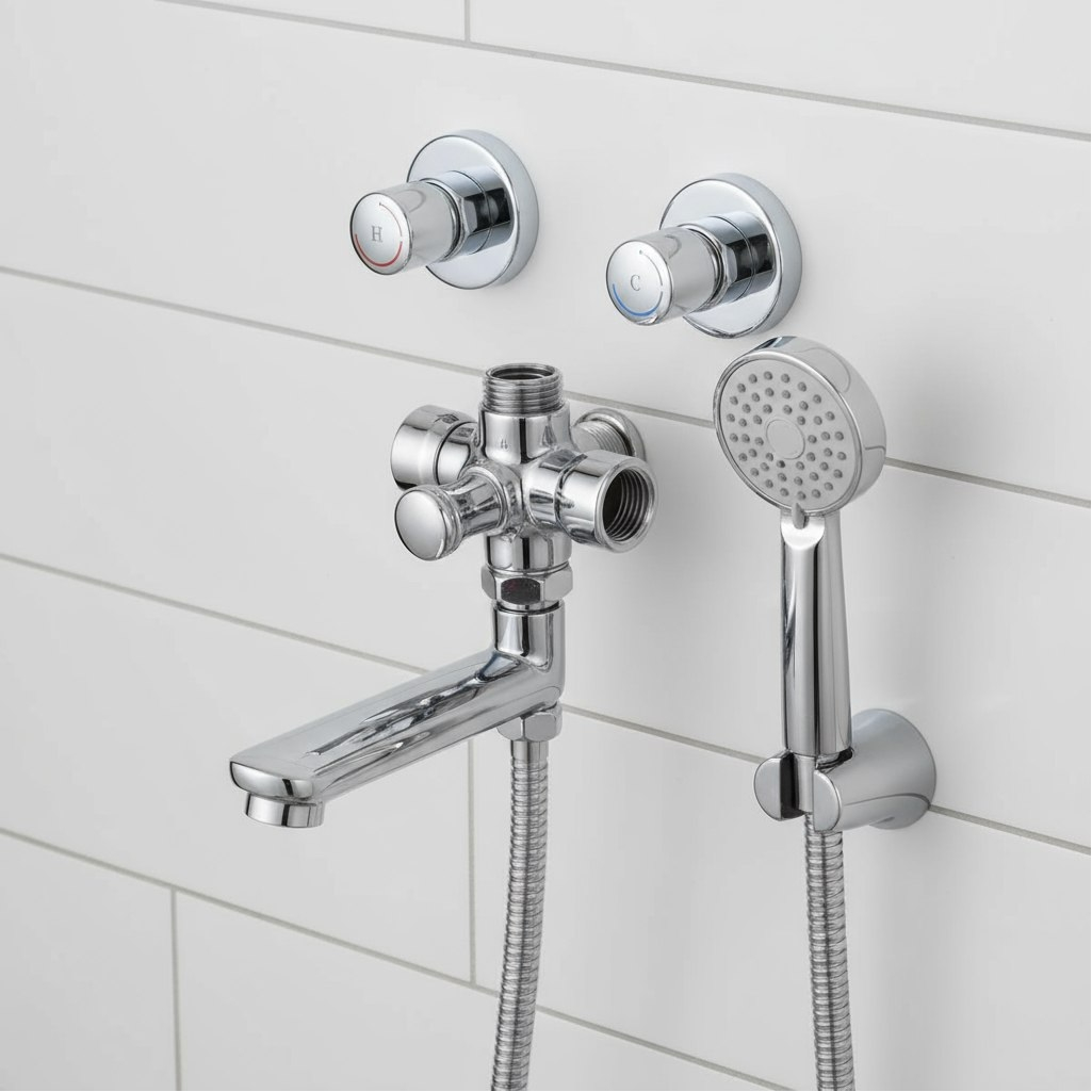 Дивертор для смесителя Frap FААА 1277-2604, кнопочный,  латунь, хром