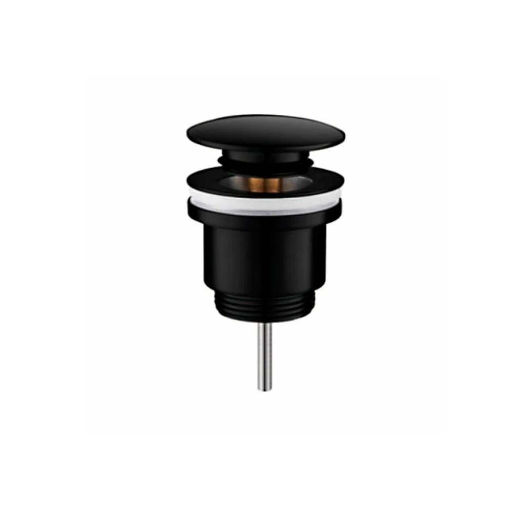 Донный клапан Frap F62-7, автоматический, для раковины с переливом и без, черный