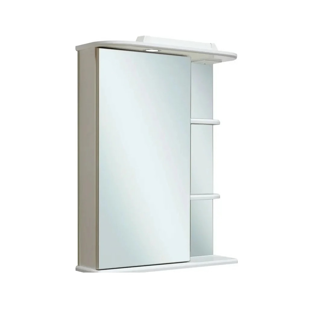 Шкаф зеркальный навесной Runo Магнолия 000000000607, белый, 50, левый, 240х750х500 мм