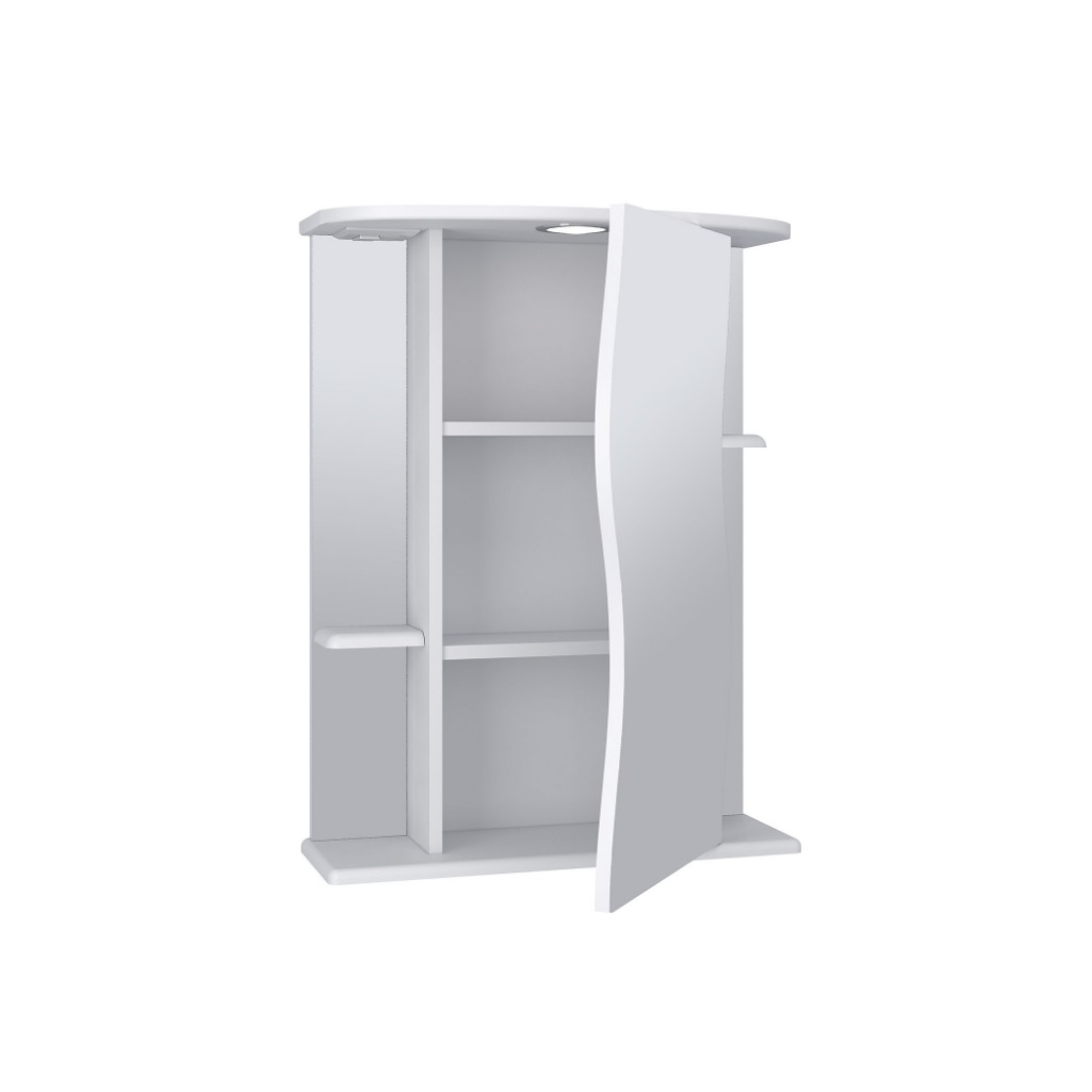 Шкаф зеркальный навесной Runo Лилия 00000000029, белый, 60, правый, 600х240х750 мм