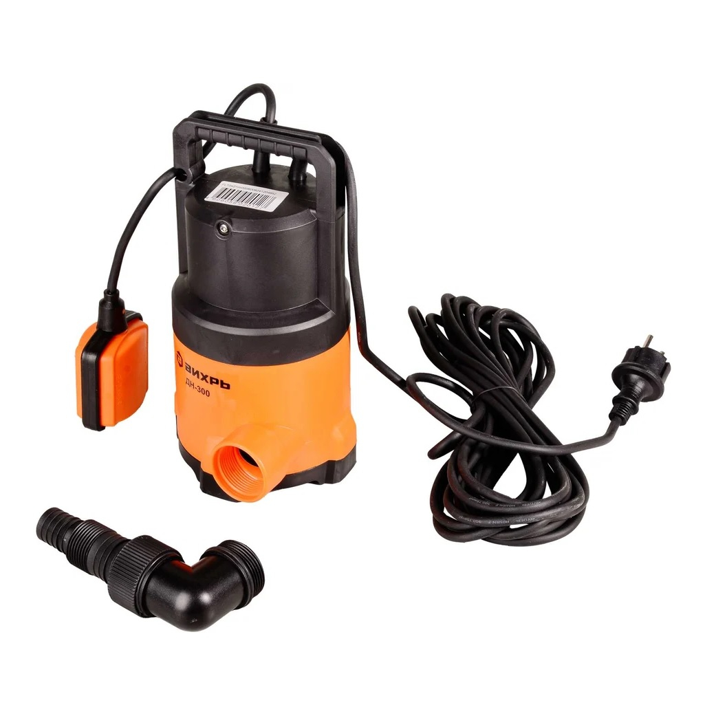 Насос дренажный Вихрь ДН-300, 68/2/6, для чистой воды, 300 Вт, напор 8 м, 133 л/мин