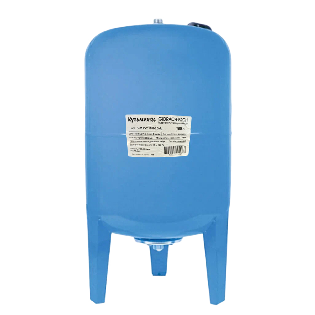 Гидроаккумулятор Essan Gidrach-Pro вертикальный 100 л, 1'', синий, проходной