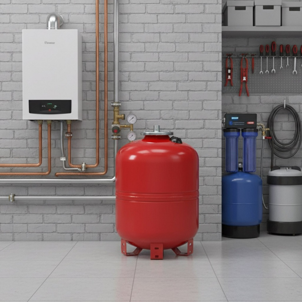 Бак расширительный Vodos Heat VS00210, для системы отопления 100 л, 5 бар, вертикальная установка