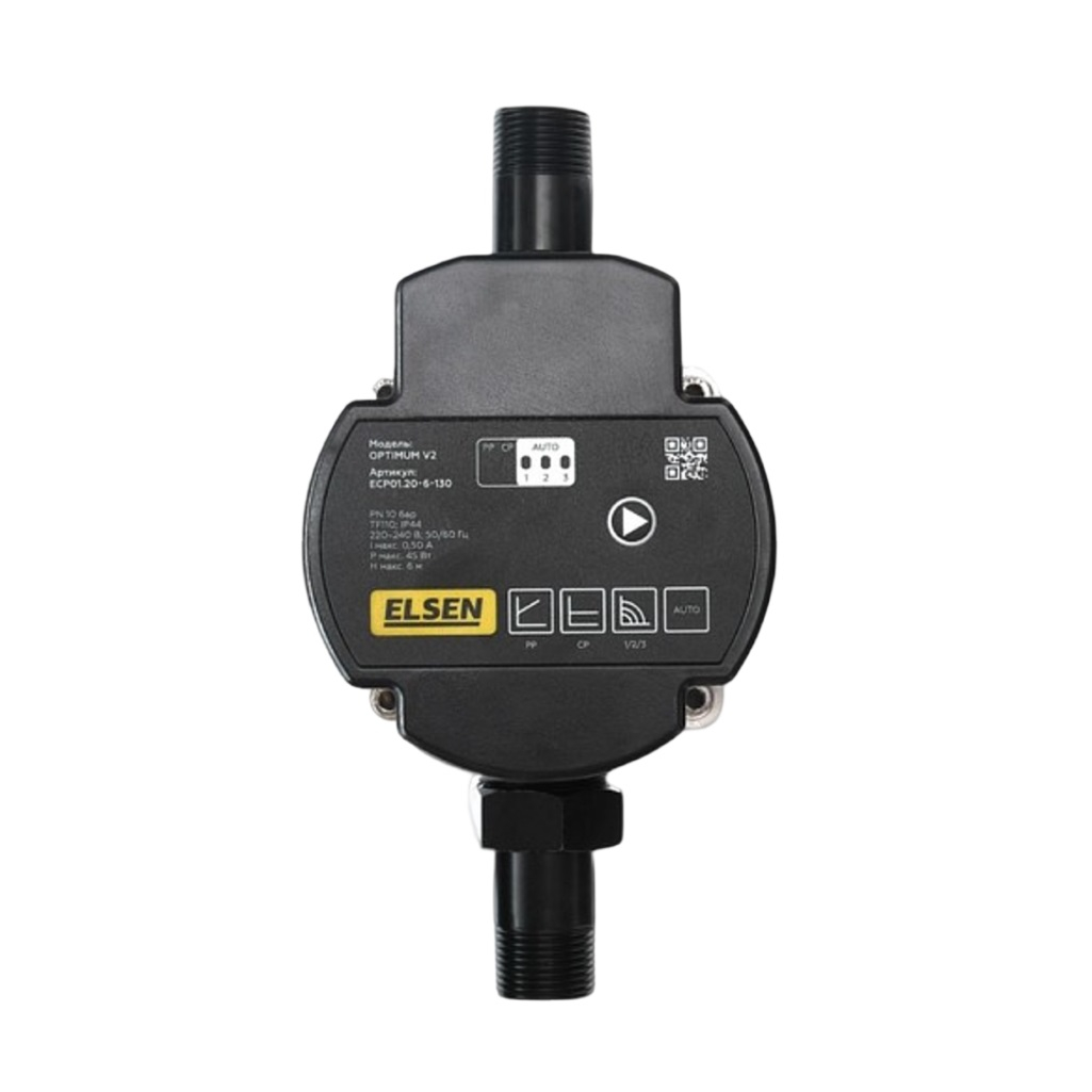 Насос циркуляционный Elsen OPTIMUM-V2 ECP01.25-6-180, с мокрым ротором, для систем отопления, 45 Вт, напор 6 м, 53 л/мин