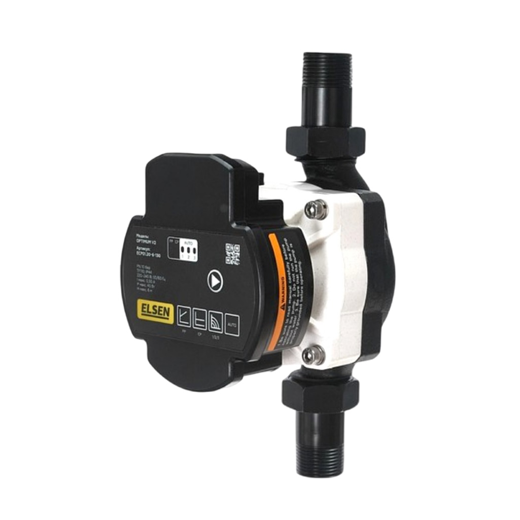 Насос циркуляционный Elsen OPTIMUM-V2 ECP01.25-6-180, с мокрым ротором, для систем отопления, 45 Вт, напор 6 м, 53 л/мин