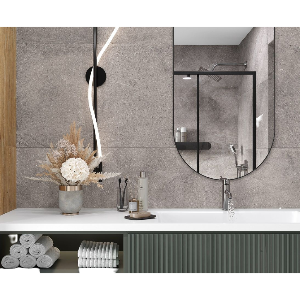 Керамогранит Laparet Dosimo grey серый, 60x120 см, сатинированный карвинг