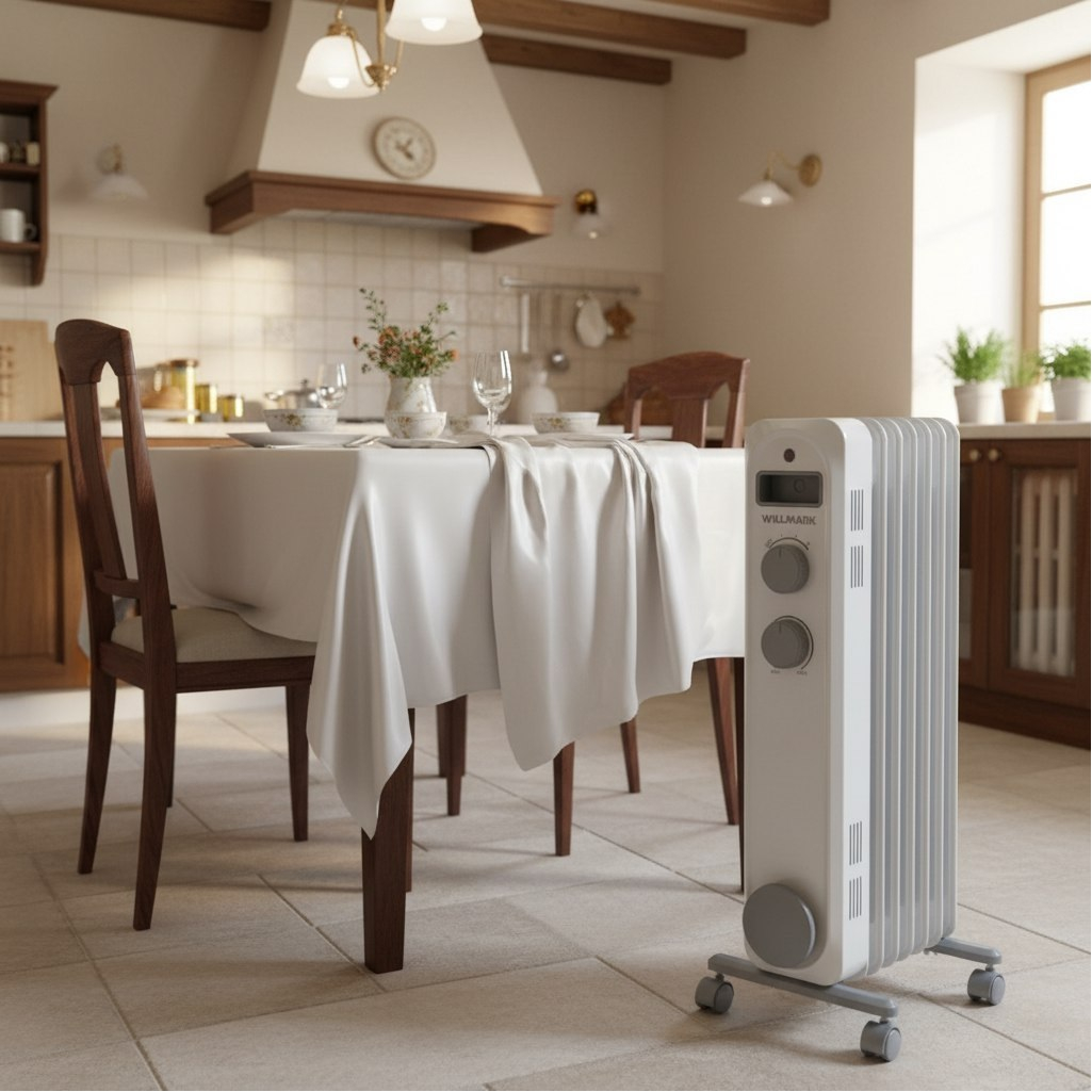 Радиатор масляный Willmark WOR-2409 2000В, белый, 1.5 кВт, 7 секций