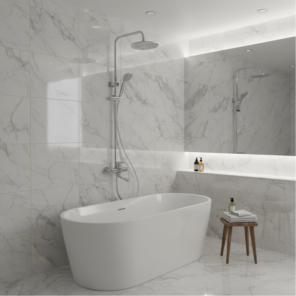 Душевая система Econoce EC0407, цинк, цвет хром, тропический душ