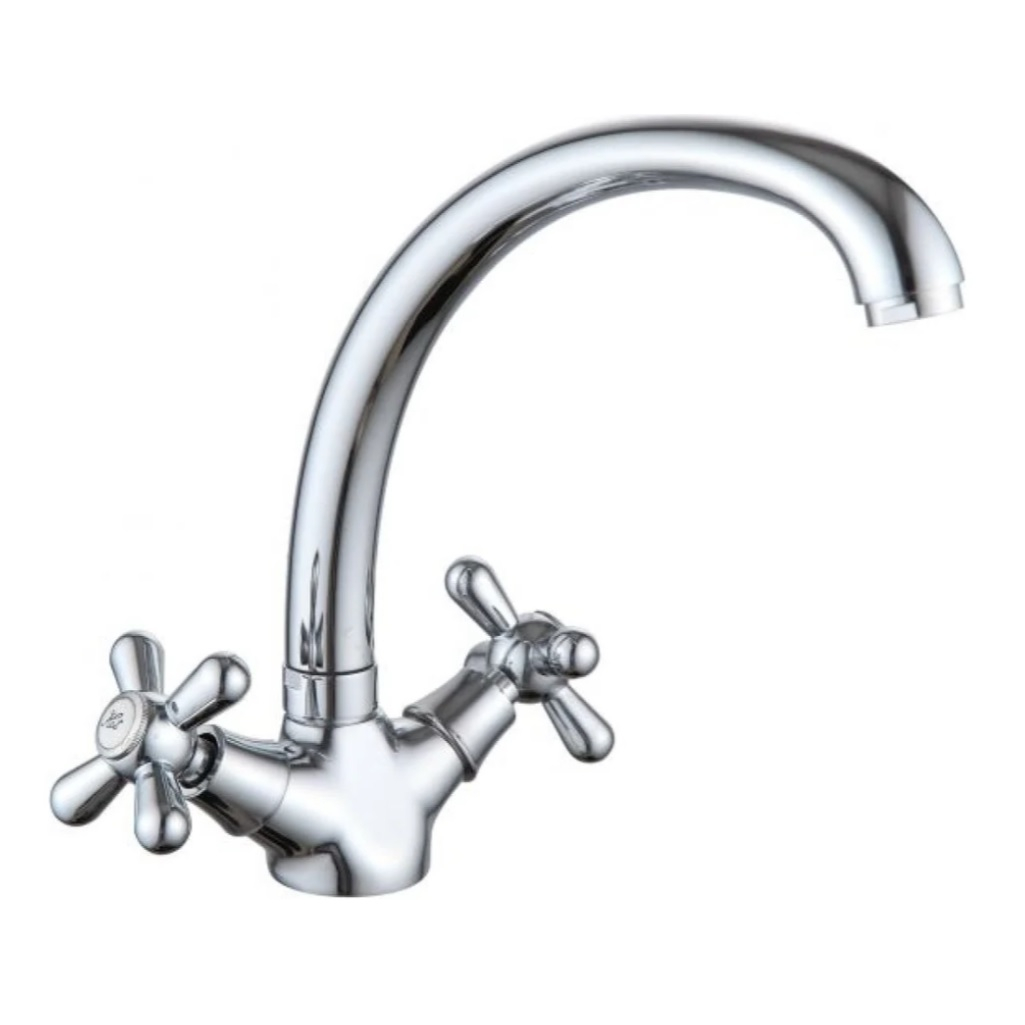 Смеситель для кухни Gappo EC0347, тип I, серия 340, жесткий излив, аэратор, хром