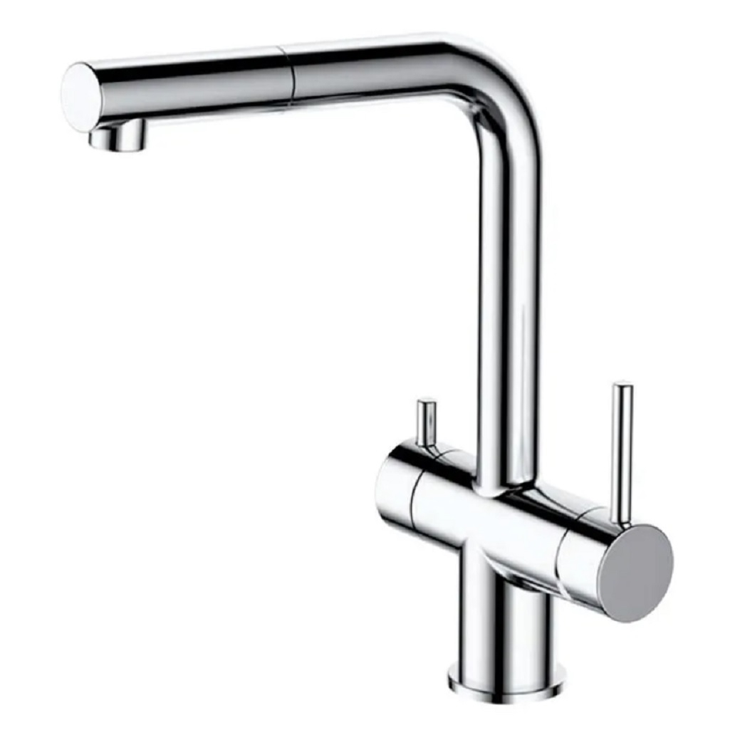 Смеситель для кухни Gappo G4397-70 с подключением, гибкий излив, аэратор, хром