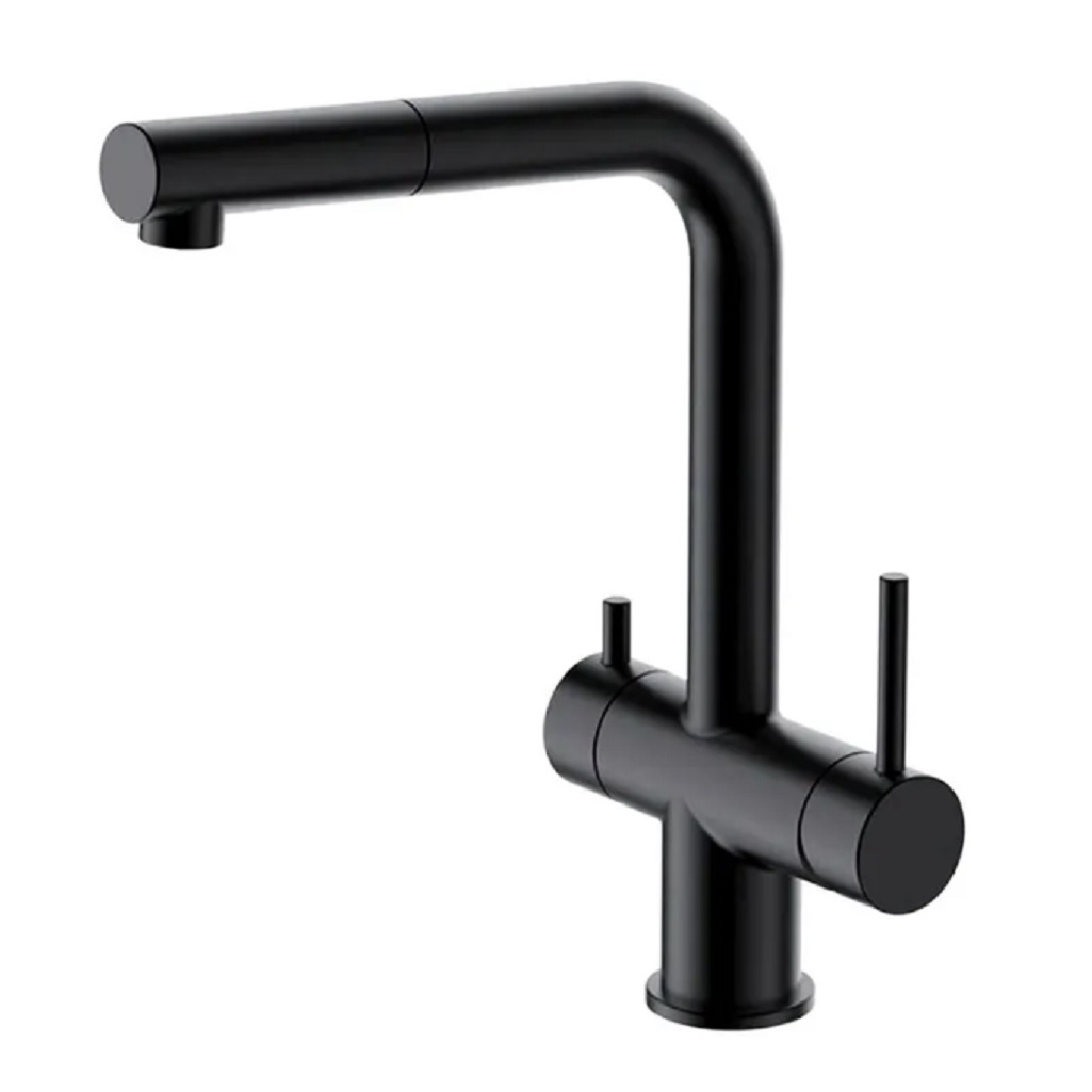Смеситель для кухни Gappo G4397-76, гибкий излив, аэратор, матовый черный